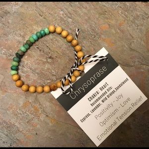Chrysoprase and Wood Beaded Bracelet